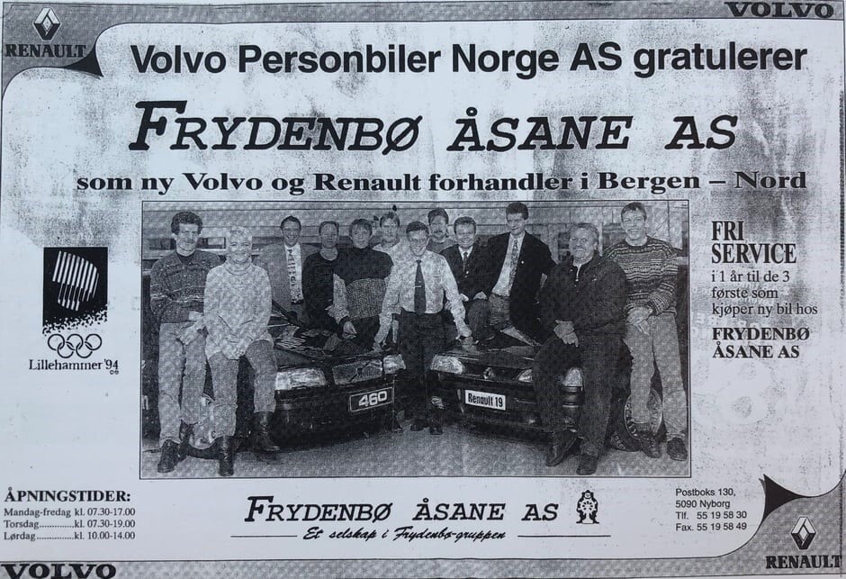 Åsane 1994 gammel avis volvo